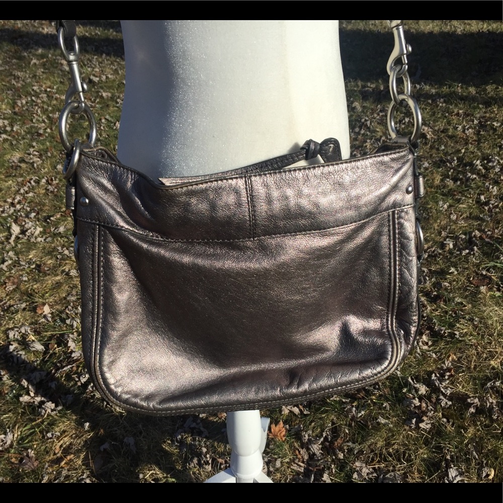 Coach’s Steel Gray Zippered Hobo - Picture 3 of 13